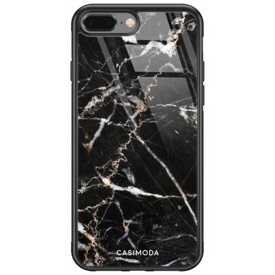 iPhone 8 Plus/7 Plus glazen hardcase - Marmer zwart