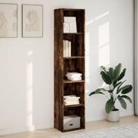 Boekenkast 40x30x189 cm bewerkt hout gerookt eikenkleurig - thumbnail