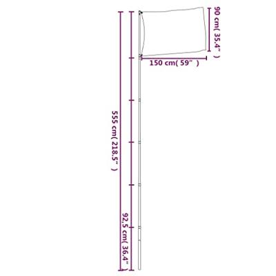 VidaXL Vlag met vlaggenmast polen 5,5 m aluminium VidaXL Vlag met vlaggenmast polen 5,5 m aluminium