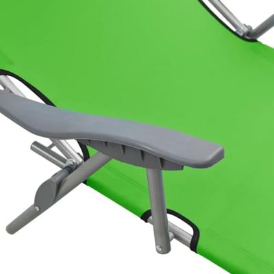 Ligbed met luifel staal groen - thumbnail