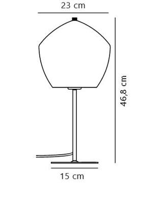 Kleine Art deco tafellamp met schakelaar en E27 fitting Nordlux Orbiform 47 cm