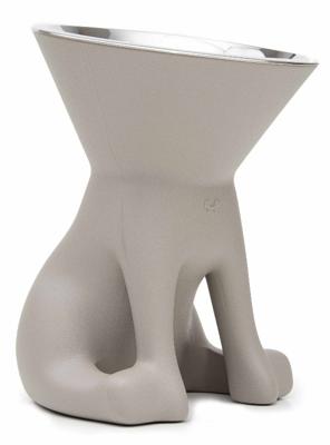 Voerbak voor honden United Pets Up Elisabeth Grijs Roestvrij staal Polyethyleen 1 L