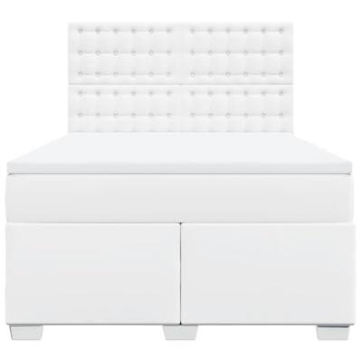 Boxspring met matras kunstleer wit 160x200 cm