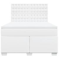 Boxspring met matras kunstleer wit 160x200 cm - thumbnail