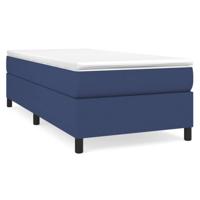 Boxspring met matras stof blauw 90x200 cm - thumbnail