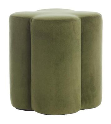 Light & Living Poef 'Nalani' Velvet, kleur Olijfgroen