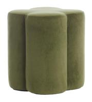 Light & Living Poef 'Nalani' Velvet, kleur Olijfgroen - thumbnail