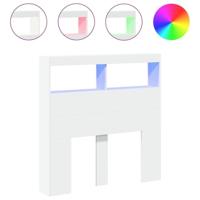Hoofdbordkast met LED-verlichting 100x17x102 cm wit - thumbnail