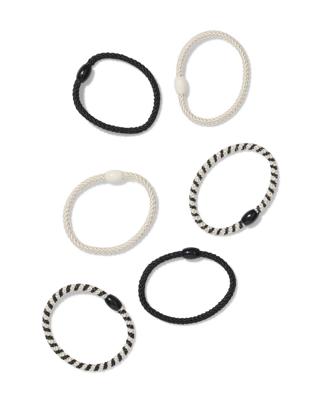 HEMA Haarelastieken dun zwart - 6 stuks