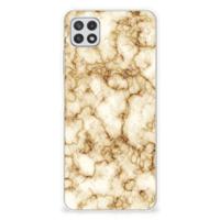 Samsung Galaxy A22 5G | TPU | Siliconen hoesje | Marmer Goud - thumbnail