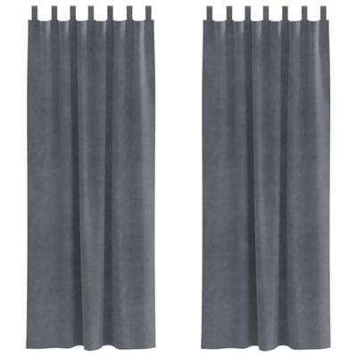 VidaXL Verduisterende gordijnen 2 pcs lichtgrijs 140 x 245 cm fluweel