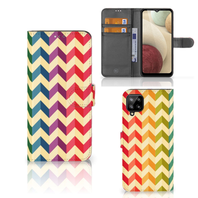 Samsung Galaxy A12 Telefoon Hoesje Zigzag Multi Color Samsung Galaxy A12 Telefoon Hoesje Zigzag Multi Color
