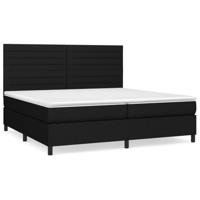 Boxspring met matras stof zwart 200x200 cm - thumbnail