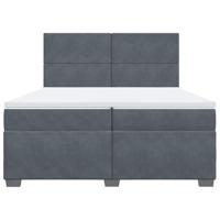 Boxspring met matras fluweel donkergrijs 200x200 cm - thumbnail