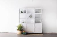 Giga Meubel - Vitrinekast Wit Metaal - 6-deurs - 200x40x220cm - Lotte - thumbnail