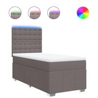 Boxspring met matras stof taupe 90x200 cm - thumbnail