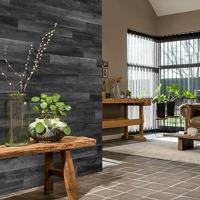 WallArt planken hout-look schuurhout eiken asgrijs - thumbnail