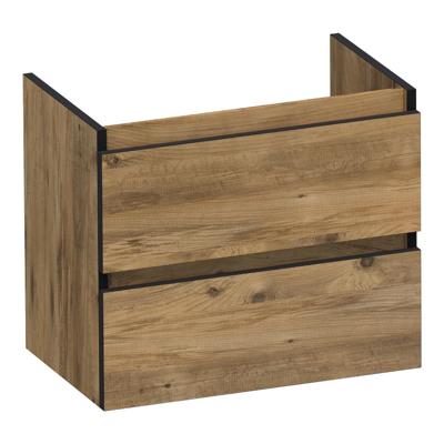 Brauer Joy Edge - Onderkast Ondiep - 60 cm - met 2 Softclose Lades Greeploos en 1 Sifon Uitsparing - Chateau