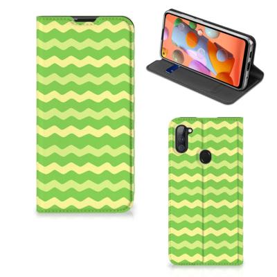 Samsung Galaxy M11 | A11 | Hoesje met Magneet | Waves Green