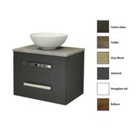 Onderkast Sanicare Q9/Q11 Twee Laden Chromen Greep Soft-Close 63,4x45,1 cm Belluno-Eiken Sanicare - thumbnail