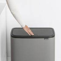 Brabantia Bo Touch Bin Afvalemmer 11 + 23 L - Mineral Concrete Grey - thumbnail