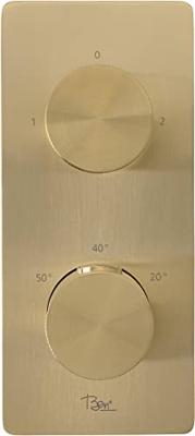 Ben Engraved Cross inbouw regendoucheset met 4 straalsoorten Ø25cm geborsteld messing pvd