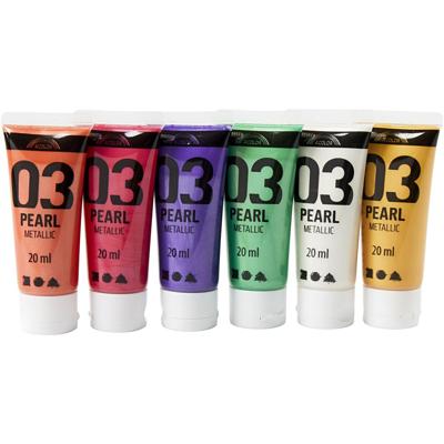 A-color Acrylverf metallic, metallic, extra kleuren, 6x20 ml/ 1 doos A-color Acrylverf metallic, metallic, extra kleuren, 6x20 ml/ 1 doos