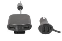 Autolader 4-Uitgangen 9.6 A USB Zwart - thumbnail