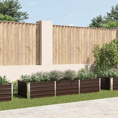 VidaXL Plantenbak verhoogd 240x80x45 cm gegalvaniseerd staal bruin VidaXL Plantenbak verhoogd 240x80x45 cm gegalvaniseerd staal bruin