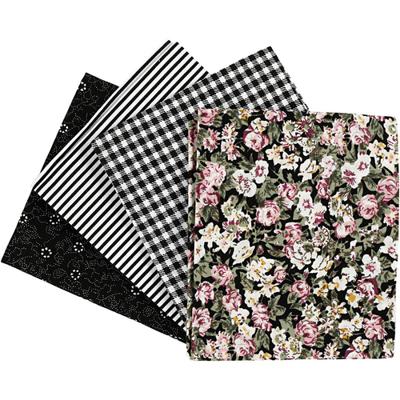 Creativ Company Patchwork stof zwart 45x55cm, 4st. Creativ Company Patchwork stof zwart 45x55cm, 4st.