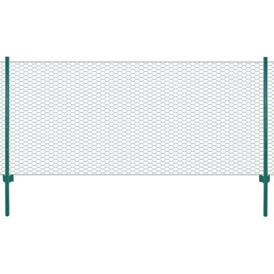 VidaXL Draadgaashek met palen 25x0,75 m staal groen