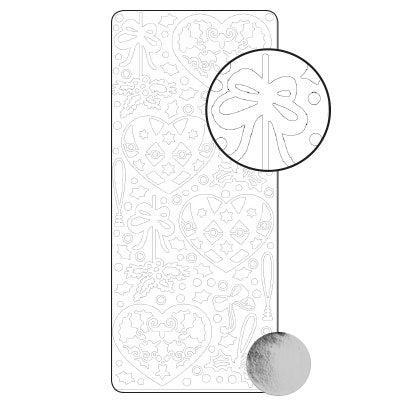 Vaessen Creative • sticker 10x23cm 10pcs zilver diverse kerstfiguren