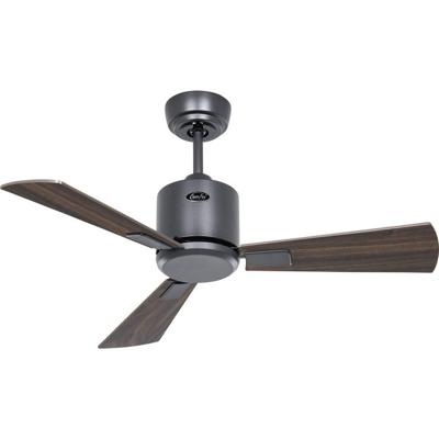 CasaFan ECO NEO III 92 BG-NB/KI WiFi Flügel Nussbaum/Kirsche Plafondventilator 12 W (Ø x h) 92 cm x 360 mm Basaltgrijs Met afstandsbediening, Timer, Met