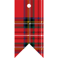 Hangtag | Tartan | 37x75mm | kraftpapier | rood | 50 stuks - thumbnail