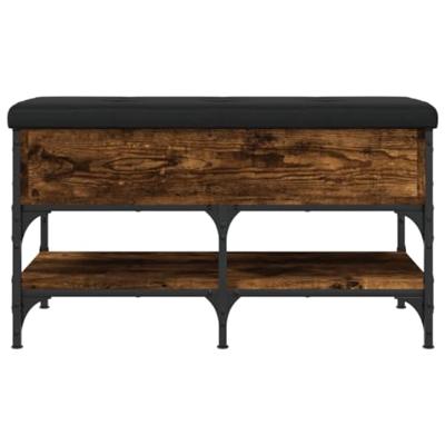 Schoenenbank 82x42x45 cm bewerkt hout gerookt eikenkleurig