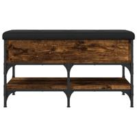 Schoenenbank 82x42x45 cm bewerkt hout gerookt eikenkleurig - thumbnail