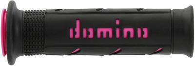Domino rubber handvat "a250" rubber grip a250 black/pink 120/125mm open