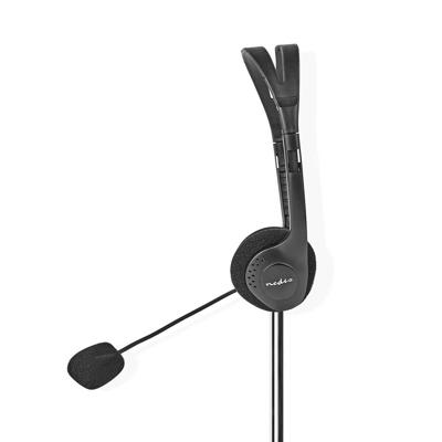 Nedis CHST100BK Pc-headset On-ear 2x 3,5 Mm Connectoren 2,0 M Zwart - thumbnail