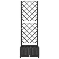 VidaXL Plantenbak met trellis zwart 40x40x121,5 cm pp - thumbnail