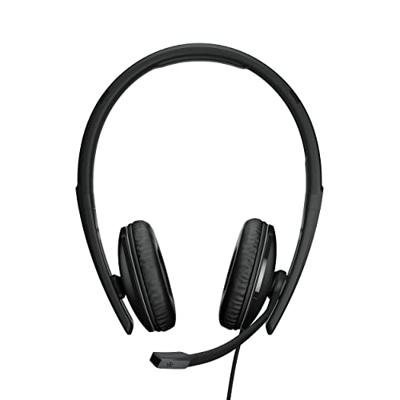 EPOS 1000221 On Ear headset Kabel Stereo Zwart Volumeregeling, Microfoon uitschakelbaar (mute) Telefoon