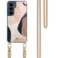 Samsung Galaxy A16 hoesje met beige koord - Abstract dots - thumbnail