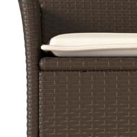 Tuinstoelen 2 st met kussens poly rattan bruin - thumbnail