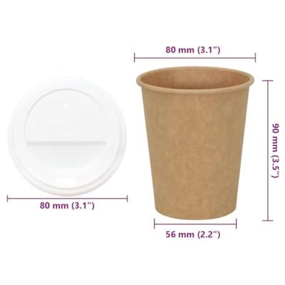 VidaXL Papieren koffiekopjes met deksel 1000 st 8oz 200 ml