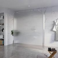 Fortifura Galeria Vrijstaande Inloopdouche - 180x200cm - Helder geribbeld - antikalk - 8mm veiligheidsglas - 2 zijwanden 30cm - wandsteunen en hoekprofielen - Chroom SW927766 2x/SW797957/SW797945 2x/SW358024 2x - thumbnail