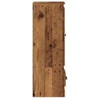 Hoge kast 36x35,5x103,5 cm bewerkt hout oud houtkleurig - thumbnail