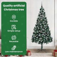 VidaXL Kunstkerstboom groen 210 cm pvc en staal en kunststof - thumbnail