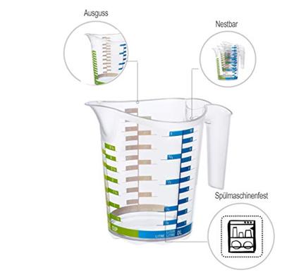 Rotho Domino Maatbeker 1L Transparant