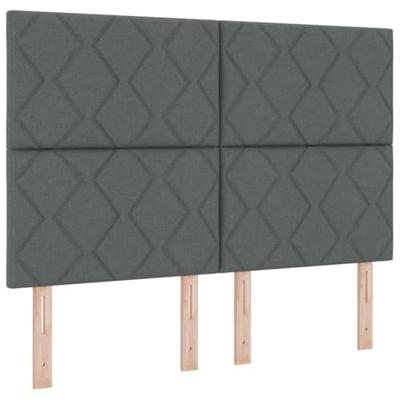 Hoofdbord met LED -striplichten Verstelbaar Grijs 144 cm Stof - thumbnail