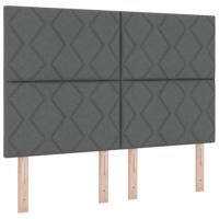 Boxspring Bed met Matras & LED Donkergrijs 140x200 cm Stof - thumbnail