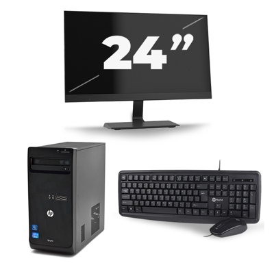 HP Pro 3400 Micro Tower - Intel Core i5-3e Generatie - 8GB RAM - 256GB SSD - Windows 10 + 1x 24 inch Monitor